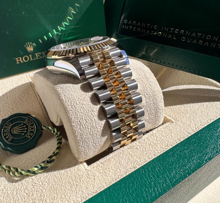 Rolex Sky-dweller New 2023 White Dial Two Tone Yellow Gold Jubilee Bracelet Fluted Bezel