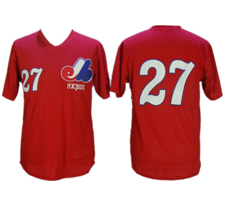 Montreal Expos Vladimir Guerrero Red Throwback Mesh Pullover Jersey