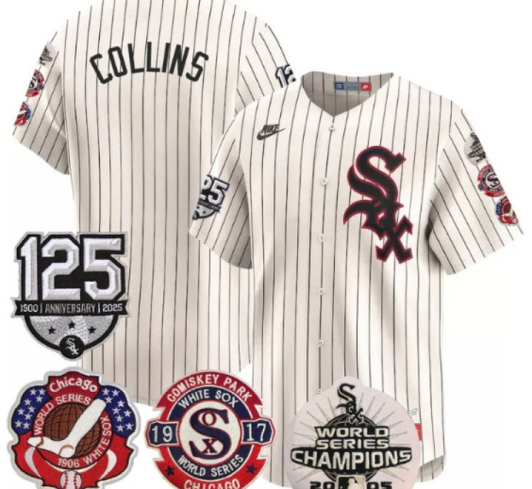 Eddie Collins Jersey Chicago White Sox 125th Anniversary World Series Champions Cream
