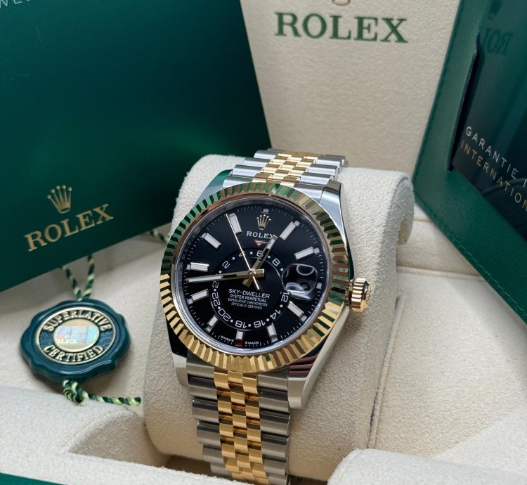 Rolex Sky-dweller New 2024 336933 Jubilee Bracelet Black Dial - Two Tone Yellow Gold