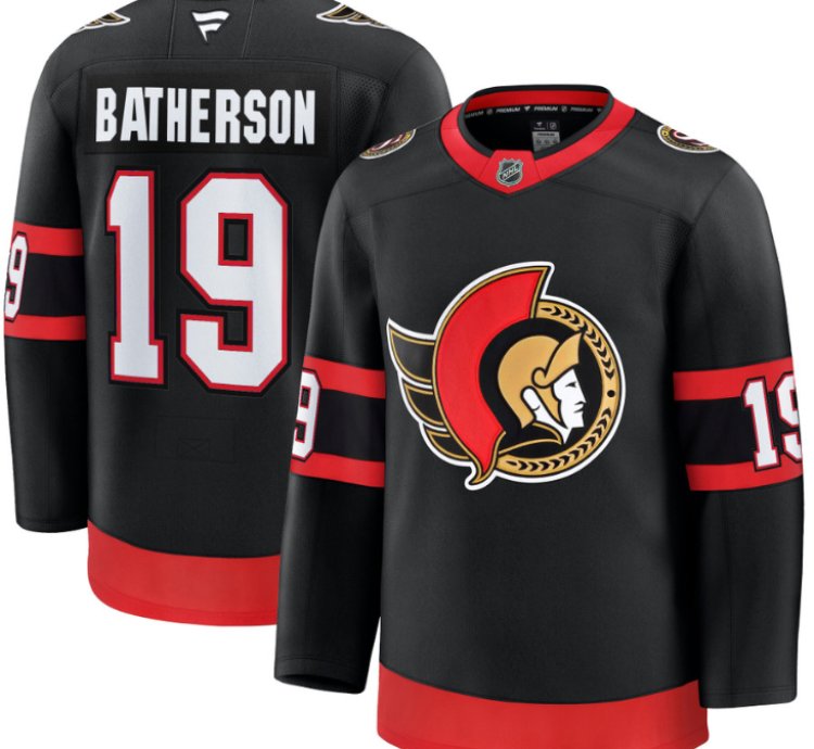 Mens Drake Batherson Jersey 19 Ottawa Senators 2025 Premium Home All Stitched