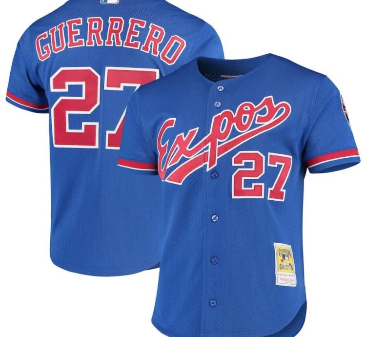 Montreal Expos Vladimir Guerrero Royal Throwback Mesh Jersey