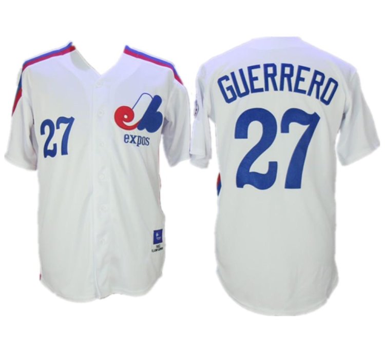 Montreal Expos Vladimir Guerrero White Cooperstown Throwback Jersey
