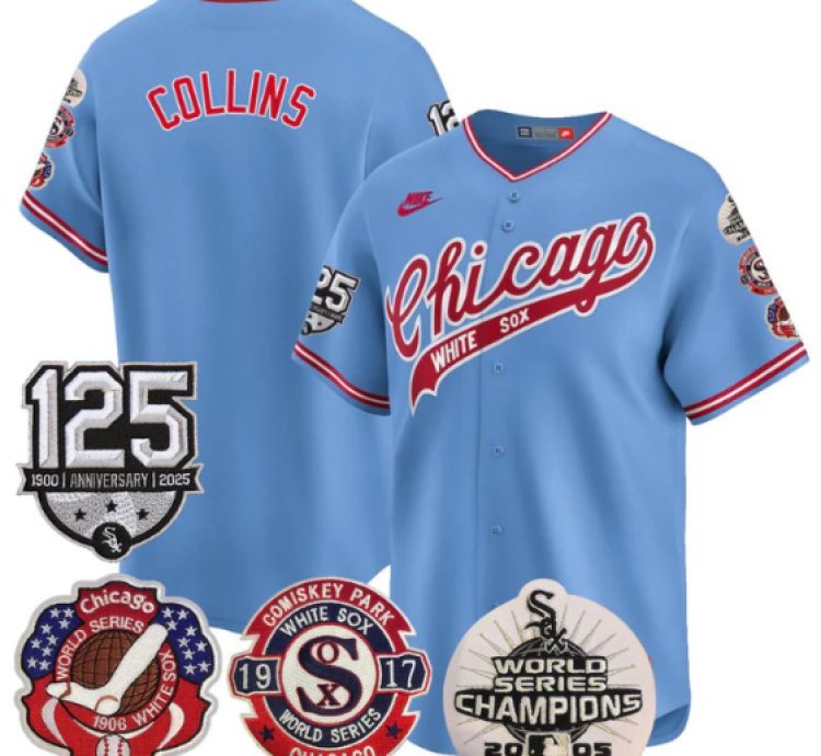 Eddie Collins Jersey Chicago White Sox 125th Anniversary World Series Champions Blue