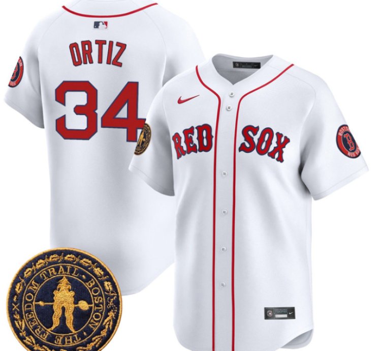 David Ortiz Jersey 34 Boston Red Sox Freedom Trail Patch Vapor Premier Limited Stitched White