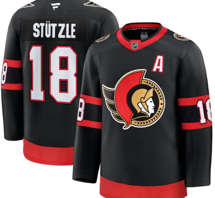 Mens Tim Stutzle Jersey 18 Ottawa Senators 2025 Premium Home All Stitched
