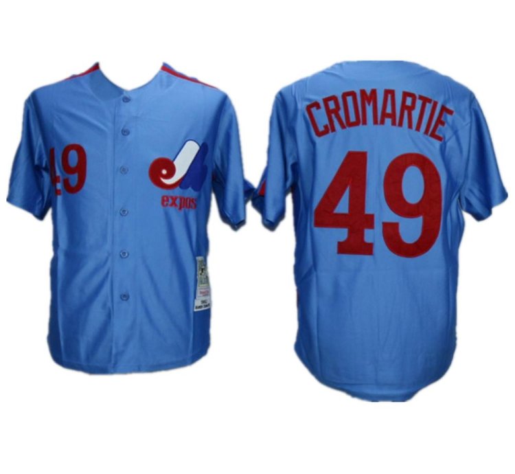 Montreal Expos Warren Cromartie Blue Throwback Jersey