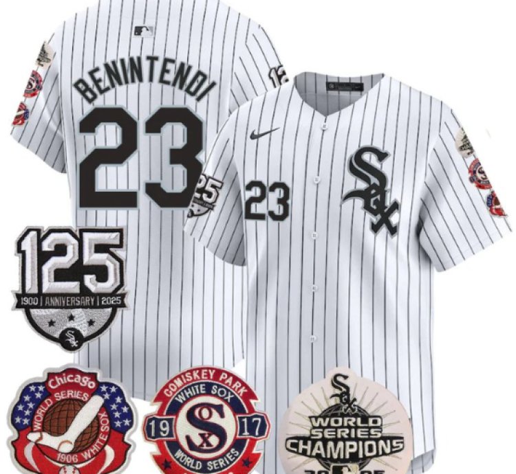 Andrew Benintendi Jersey 23 Chicago White Sox 125th World Series Champions White