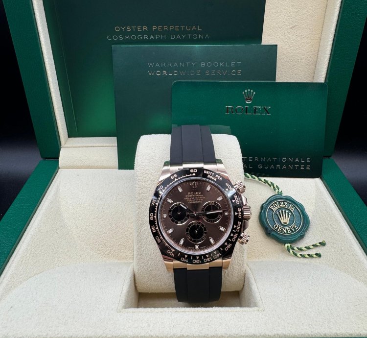 Rolex Daytona Rose Gold Daytona Chocolate Dial Unworn