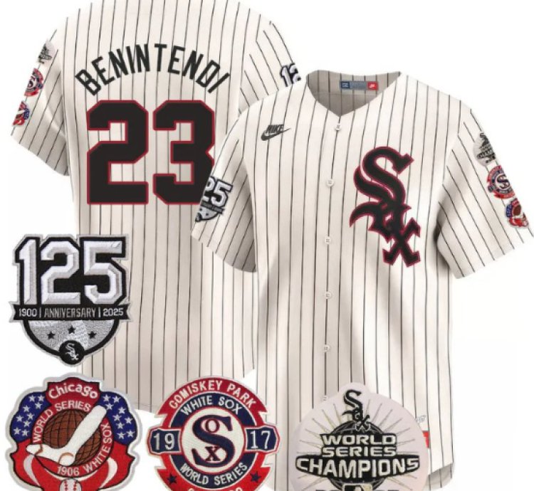 Andrew Benintendi Jersey 23 Chicago White Sox 125th World Series Champions Cream