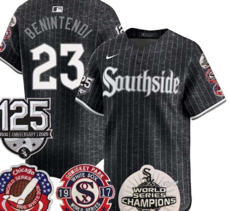 Andrew Benintendi Jersey 23 Chicago White Sox 125th World Series Champions City Connect