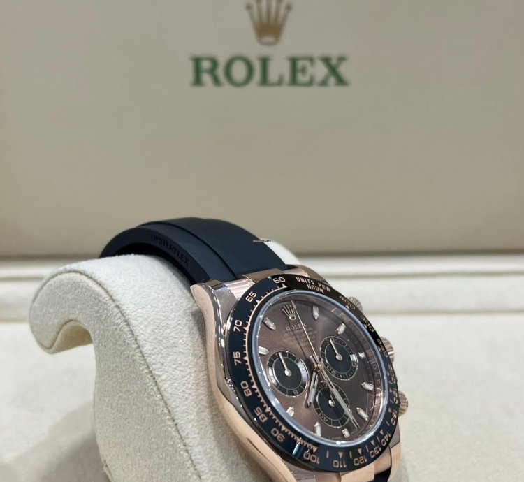 Rolex Daytona Rose Gold Daytona Oysterflex Chocolate Brown Dial 2023 116515ln Box And Papers