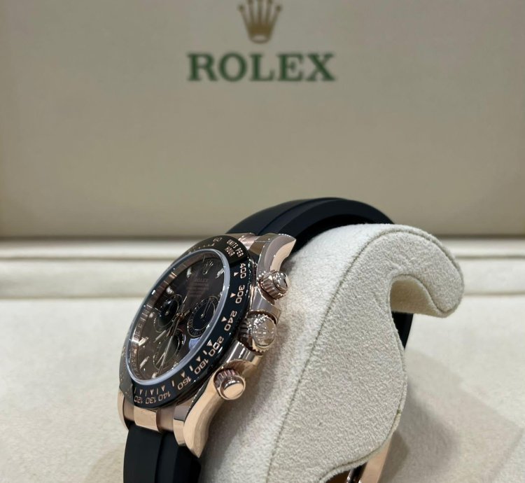 Rolex Daytona Rose Gold Daytona Oysterflex Chocolate Brown Dial 2023 116515ln Box And Papers