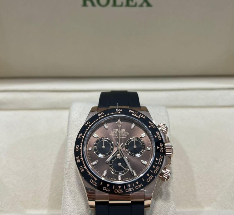 Rolex Daytona Rose Gold Daytona Oysterflex Chocolate Brown Dial 2023 116515ln Box And Papers