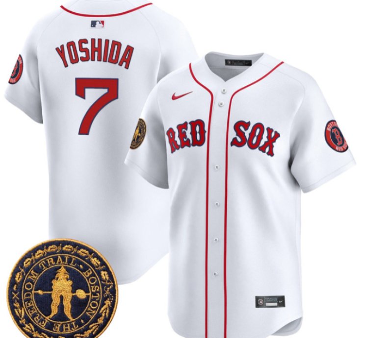Masataka Yoshida Jersey 7 Boston Red Sox Freedom Trail Patch Vapor Premier Limited Stitched White