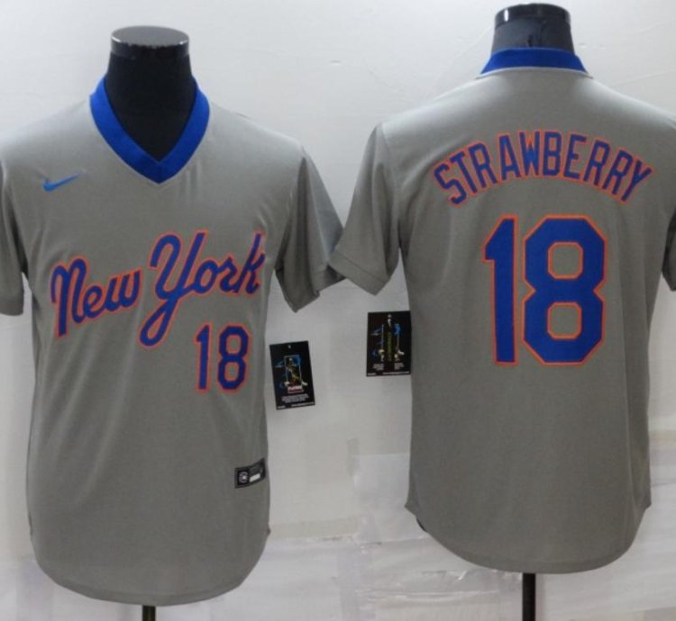 New York Mets Darryl Strawberry Gray Throwback Jersey