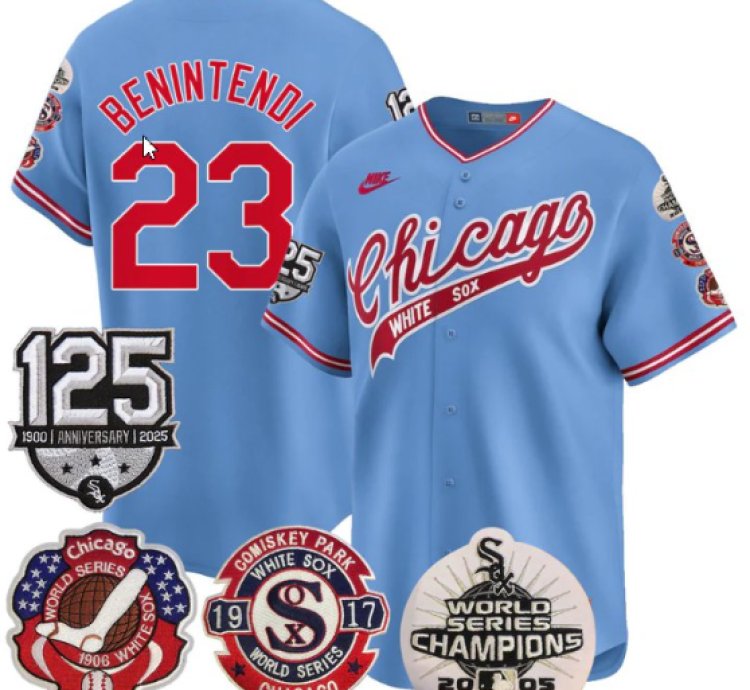 Andrew Benintendi Jersey 23 Chicago White Sox 125th Anniversary World Series Champions Blue