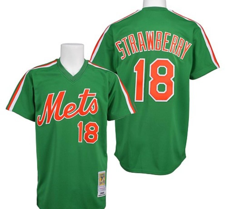 New York Mets Darryl Strawberry Green 1985 Throwback Pullover Jersey