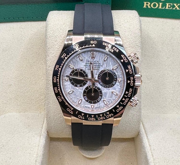 Rolex Daytona Rose Gold Meteorite Dial Oysterflex