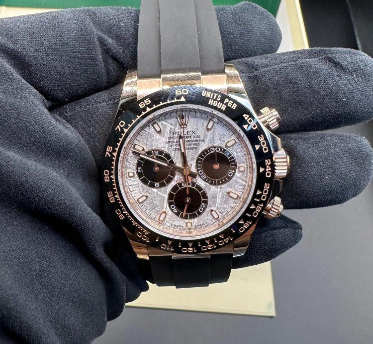 Rolex Daytona Rose Gold Meteorite Dial Oysterflex