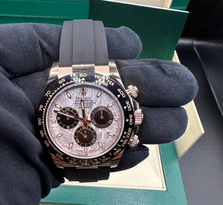 Rolex Daytona Rose Gold Meteorite Dial Oysterflex