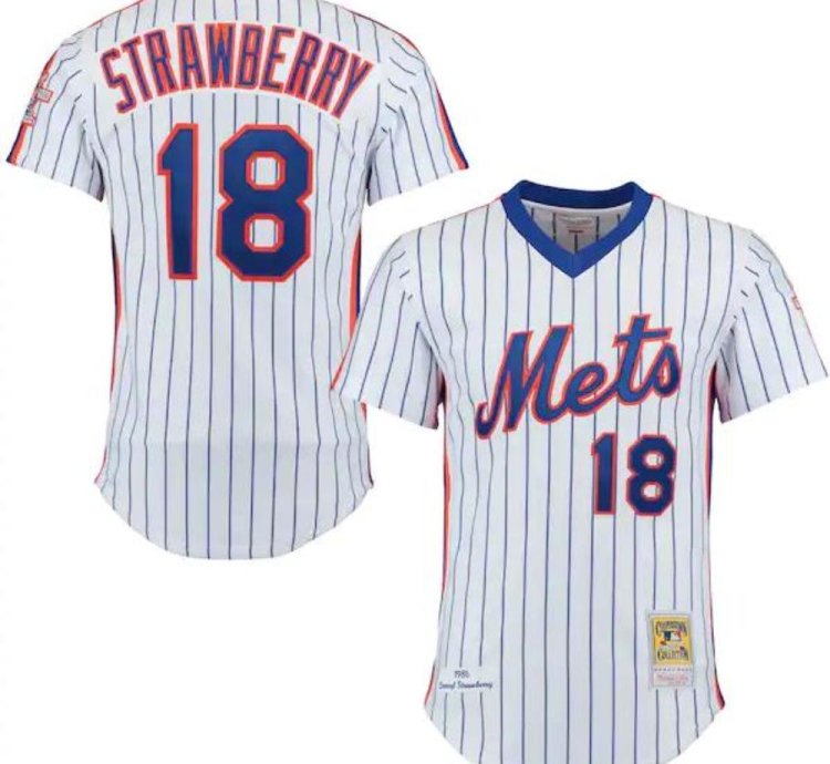 New York Mets Darryl Strawberry White 1986 Throwback Pullover Jersey
