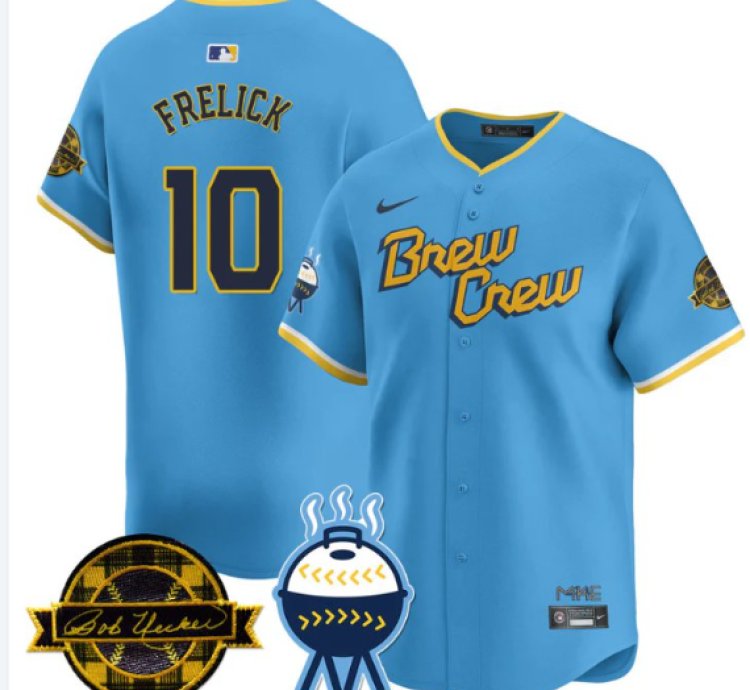 Sal Frelick Jersey 10 Milwaukee Brewers 2025 Limited Bob Uecker Patch Stitched City Connect