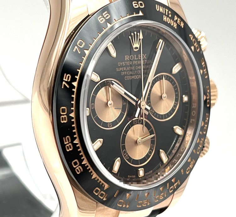 Rolex Daytona Rose Gold Oysterflex Black Dial 116515ln Box Papers 2023