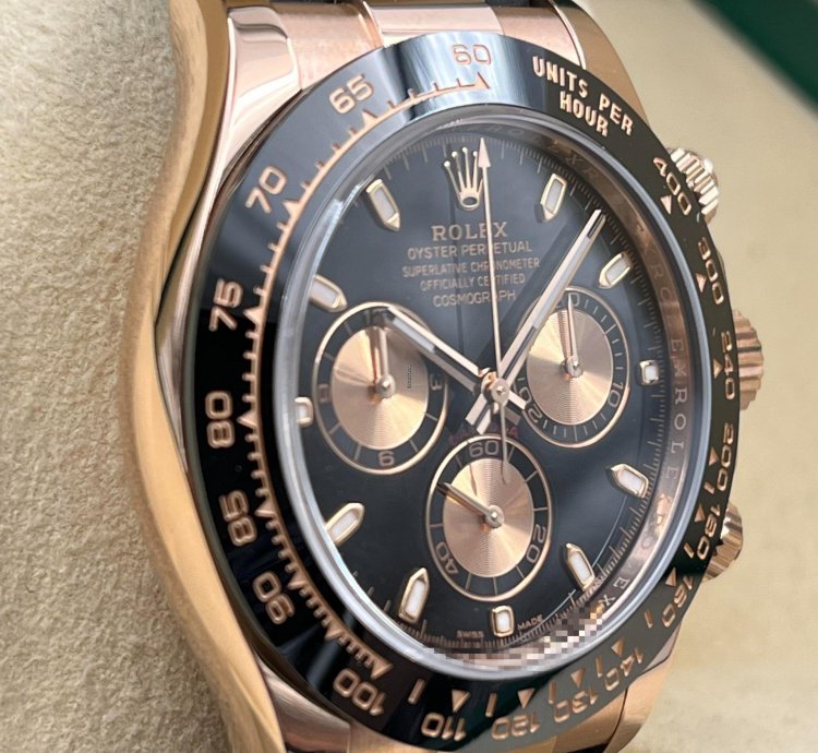 Rolex Daytona Rose Gold Oysterflex Black Dial 116515ln Box Papers 2023