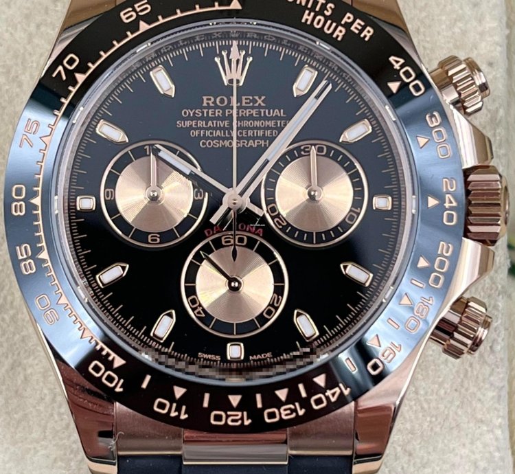 Rolex Daytona Rose Gold Oysterflex Black Dial 116515ln Box Papers 2023