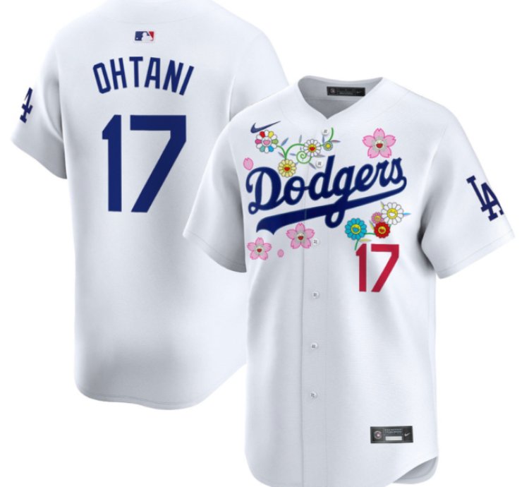 Shohei Ohtani kanji Jersey 17 Dodgers X Takashi Murakami 2025 Vapor Stitched White