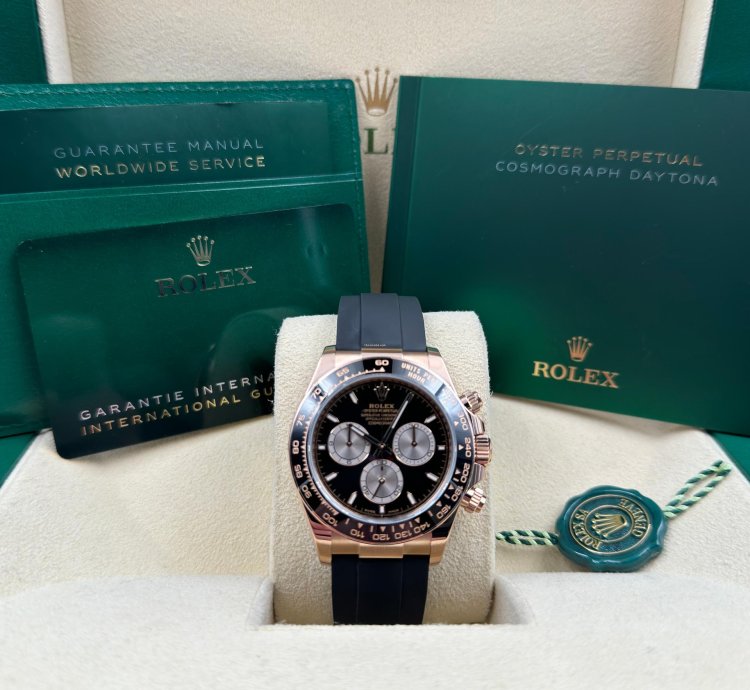 Rolex Daytona Rose Gold Oysterflex Black Dial 126515ln Unworn 2024