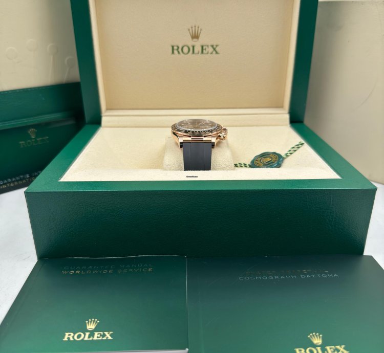 Rolex Daytona Rose Gold Oysterflex Black Dial 126515ln Unworn 2024