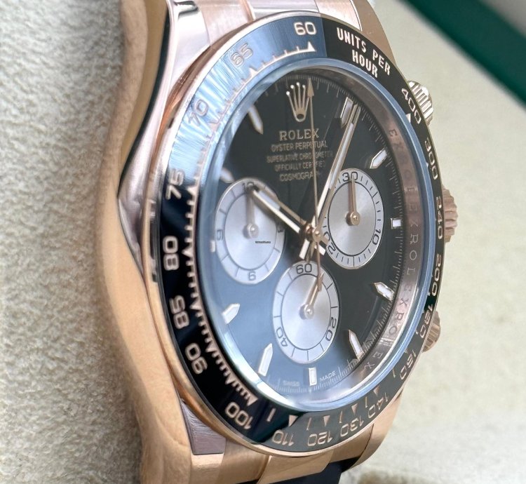Rolex Daytona Rose Gold Oysterflex Black Dial 126515ln Unworn 2024