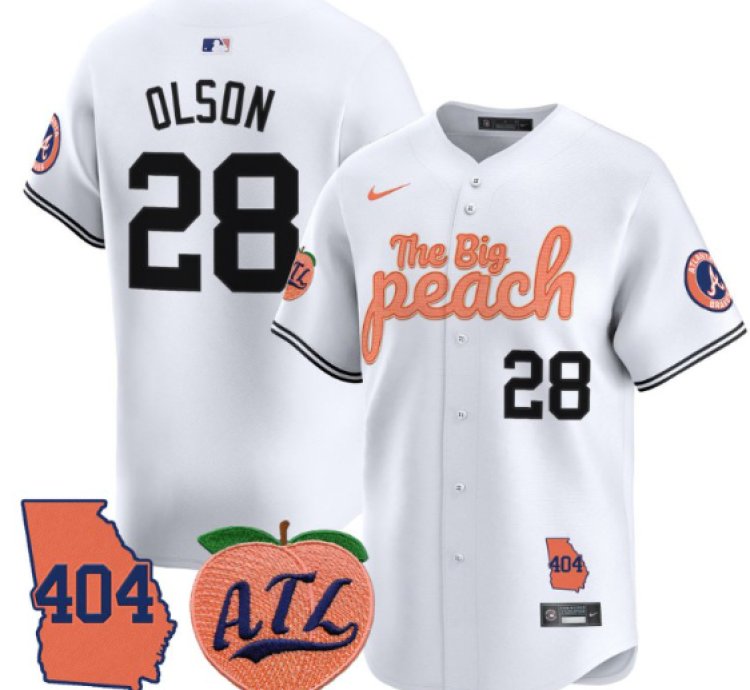 Matt Olson Jersey 28 Atlanta Braves 404 The Big Peach Premier Limited Stitched White