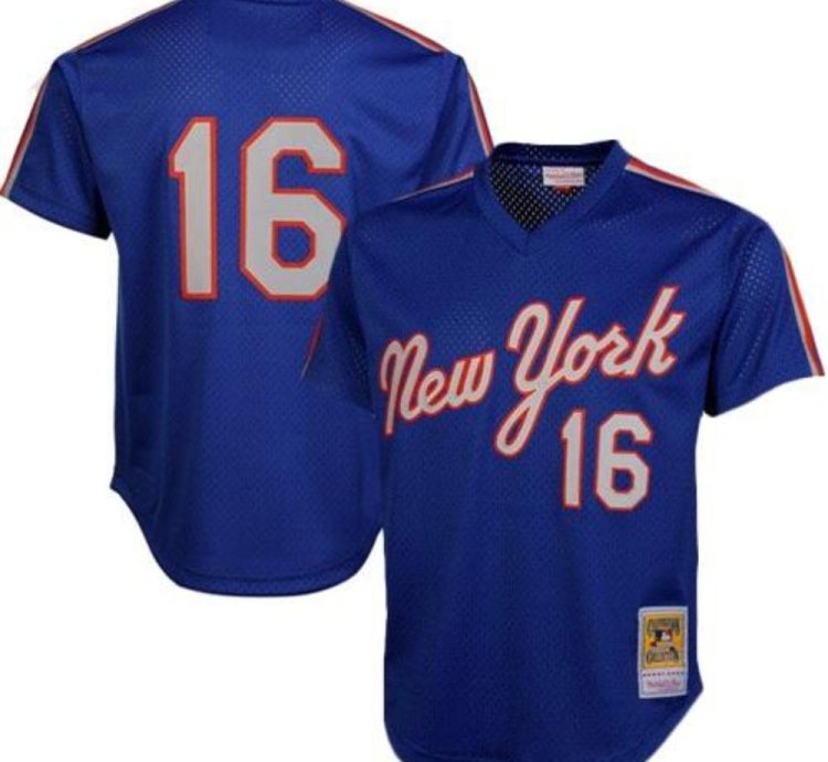 New York Mets Dwight Gooden Blue 1987 Throwback Mesh Pullover Jersey