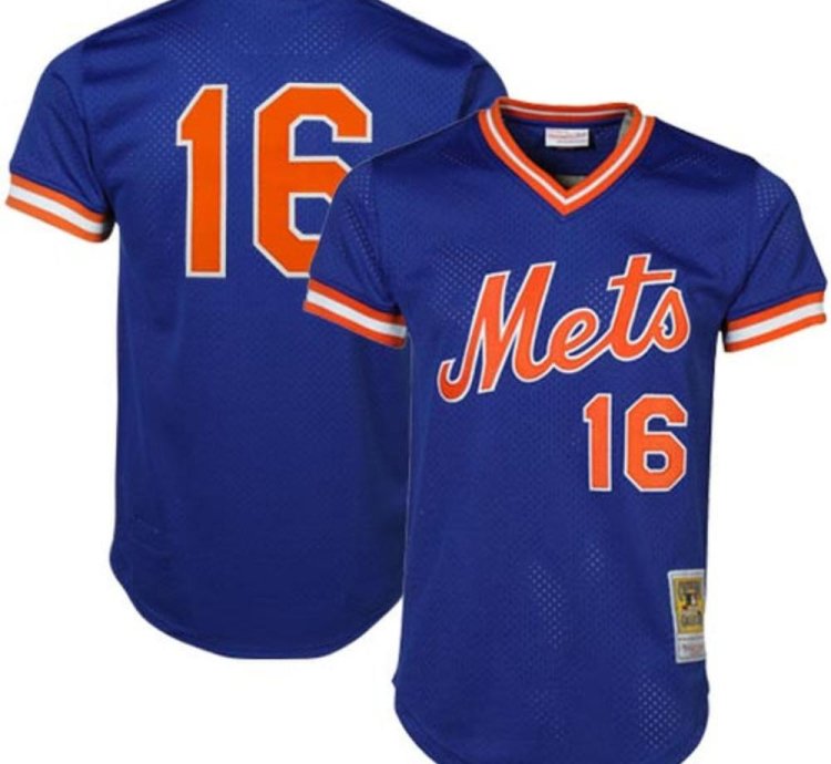 New York Mets Dwight Gooden Blue Throwback Mesh Pullover Jersey