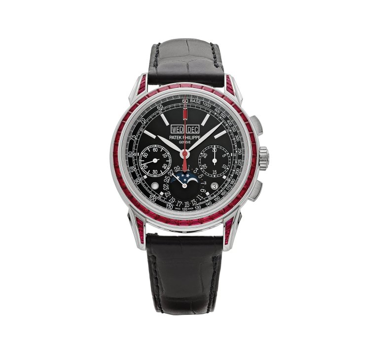 Patek Philippe Perpetual Calendar Chronograph Grand Complications 5271 12p-001 Perpetual Calendar Platinum Black Dial Ruby Bezel