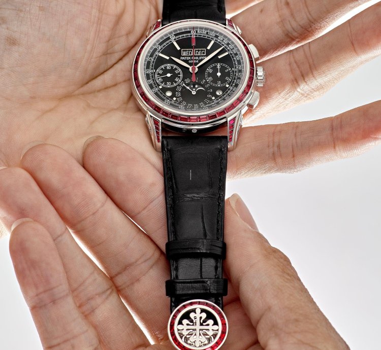 Patek Philippe Perpetual Calendar Chronograph Grand Complications 5271 12p-001 Perpetual Calendar Platinum Black Dial Ruby Bezel