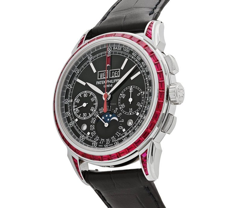 Patek Philippe Perpetual Calendar Chronograph Grand Complications 5271 12p-001 Perpetual Calendar Platinum Black Dial Ruby Bezel