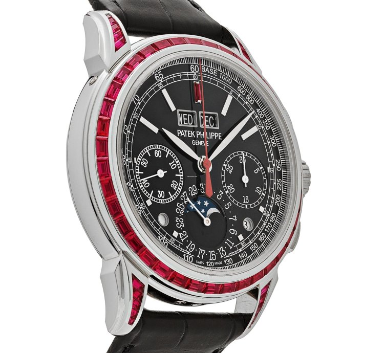 Patek Philippe Perpetual Calendar Chronograph Grand Complications 5271 12p-001 Perpetual Calendar Platinum Black Dial Ruby Bezel