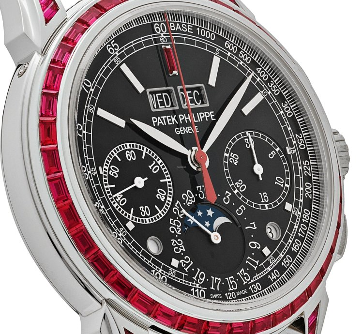 Patek Philippe Perpetual Calendar Chronograph Grand Complications 5271 12p-001 Perpetual Calendar Platinum Black Dial Ruby Bezel