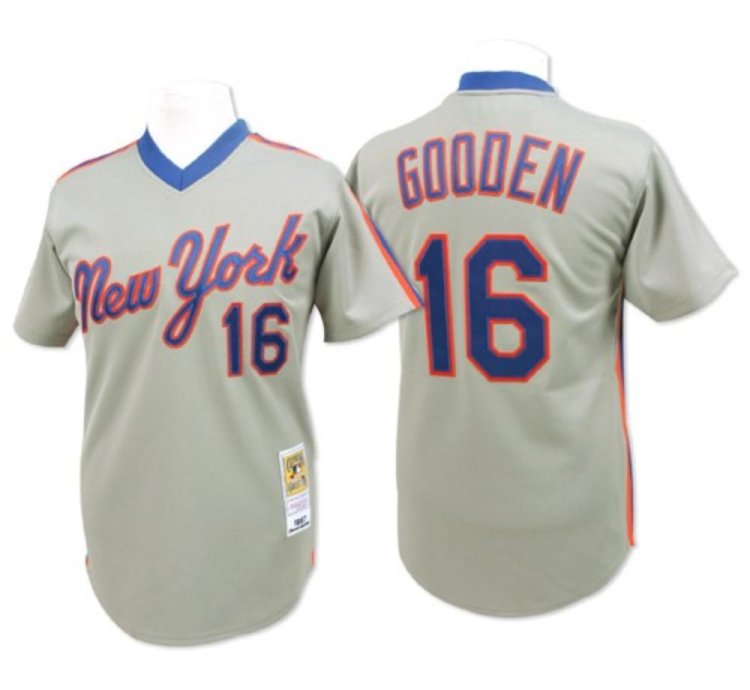 New York Mets Dwight Gooden Gray Throwback Pullover Jersey