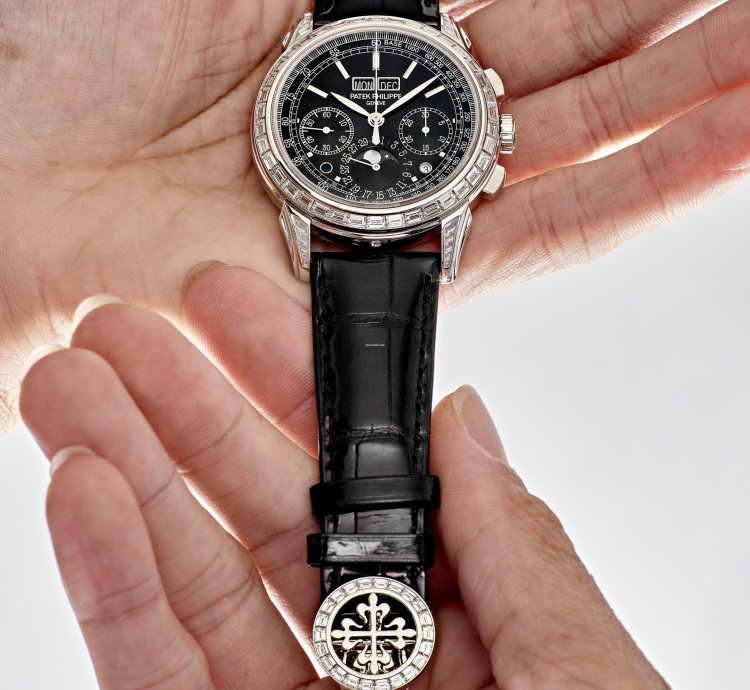 Patek Philippe Perpetual Calendar Chronograph Grand Complications 5271p-001 Perpetual Calendar Platinum Black Dial Baguette Bezel