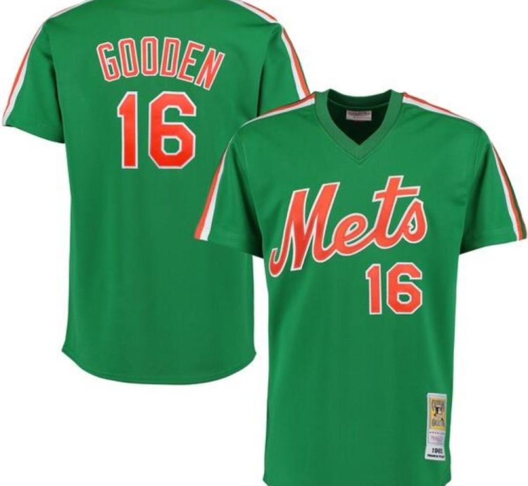 New York Mets Dwight Gooden Green 1985 Throwback Pullover Jersey