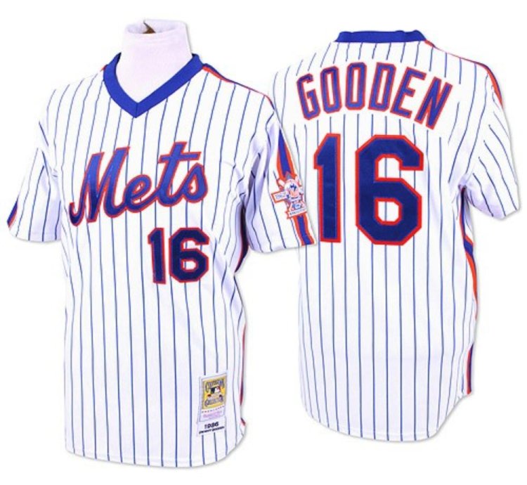 New York Mets Dwight Gooden White 1986 Throwback Pullover Jersey
