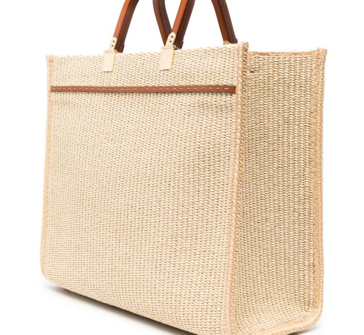 Fendi Medium Sunshine Raffia Tote Bag