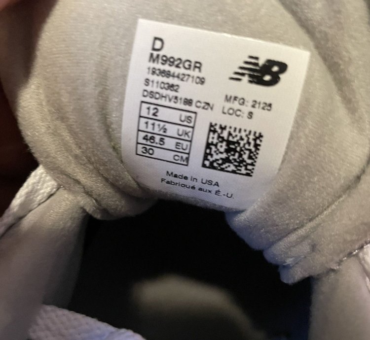 Deadstock New Balance 992 Grey M992gr Size Men Us 12