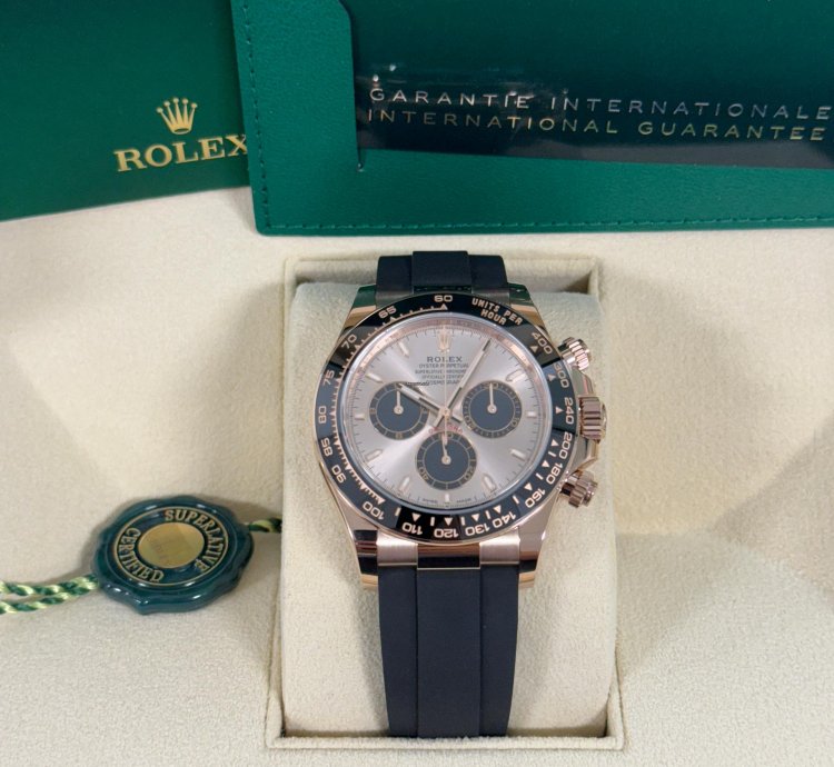 Rolex Daytona Rose Gold Oysterflex Sundust Dial 126515ln New 2023