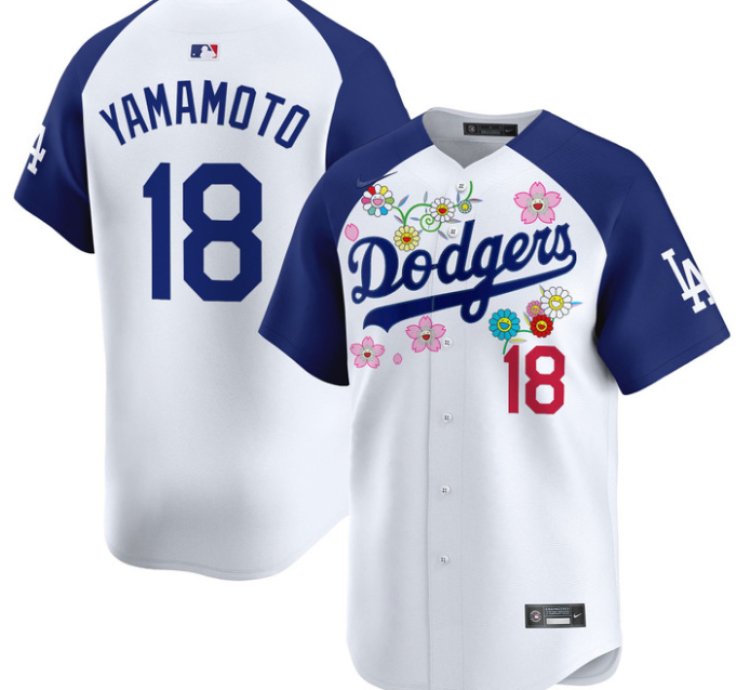 Yamamoto Jersey 18 Dodgers X Takashi Murakami 2025 Vapor Limited Stitched Alternate